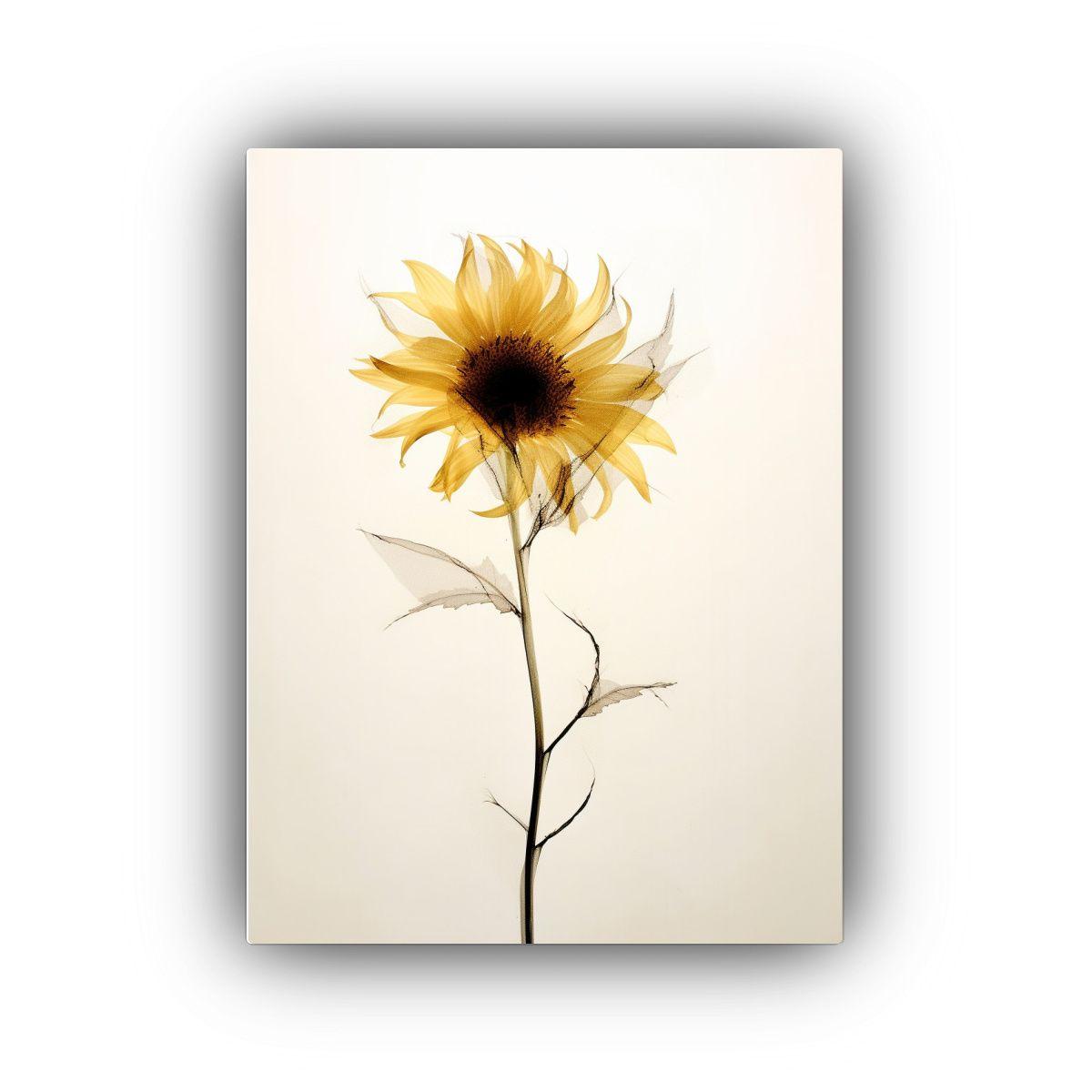 Cuadro Dibujo Sunflower Minimalista Translúcido 50x65cm-0