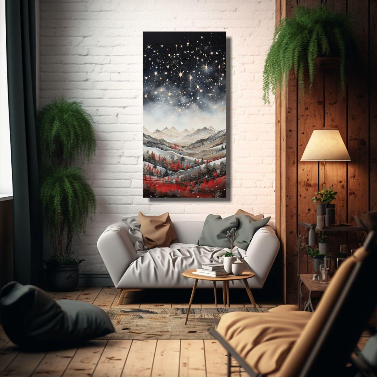 Lienzo De Montaña Con Estilo Elegante Y Líneas 60x120cm-2