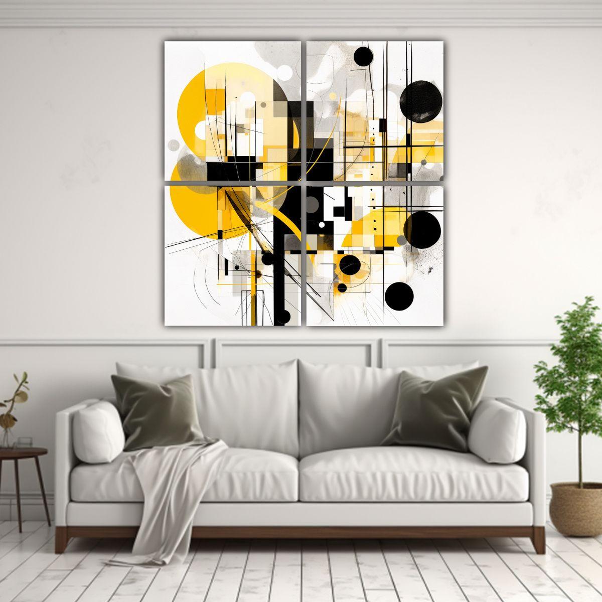 Cuatro Cuadros Tema Majestuosas Abstracto 60x60 Cm-2