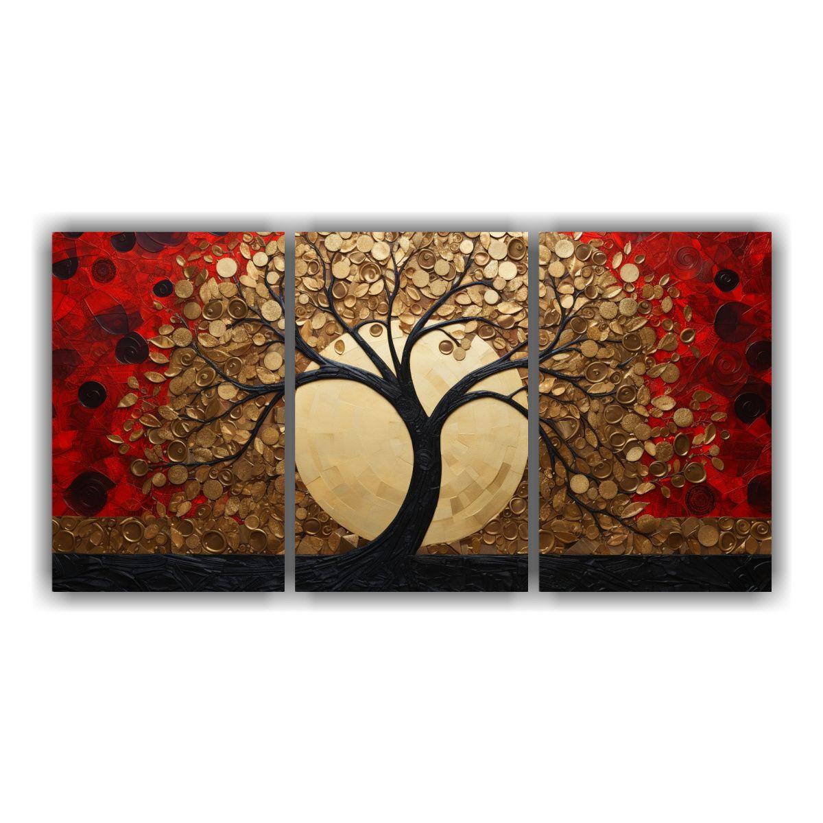 Conjunto 3 Artes Pared Forma Belleza Natural 90x45 Cm-0