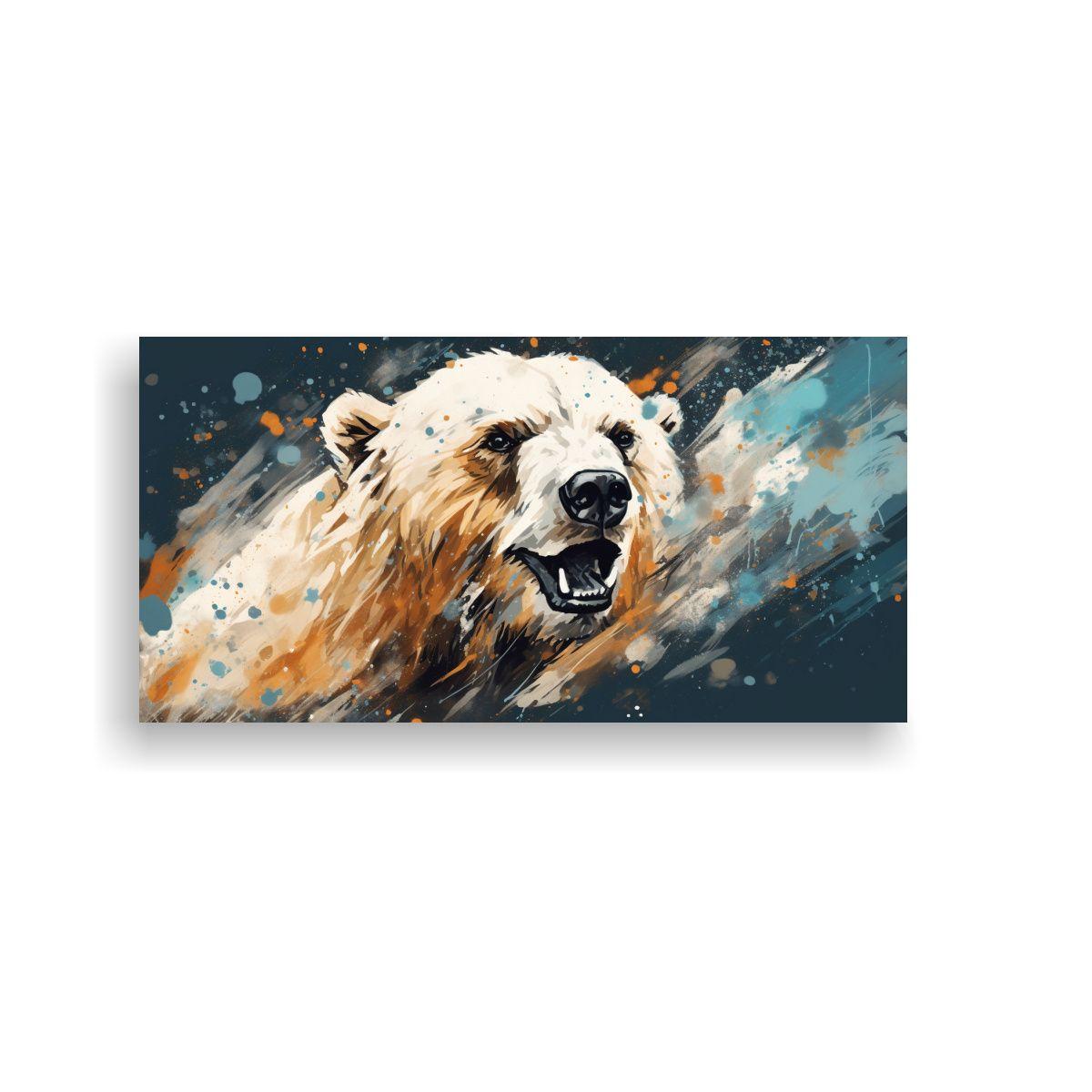 Cuadro Vanguardia Contraste Oso Polar En Tonos 60x30cm-0