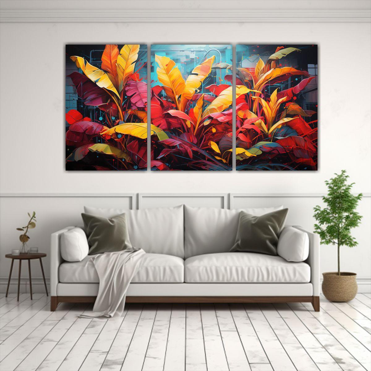 Arte De Pared Decorativo Con Árbol De Plátano 120x60 Cm-2