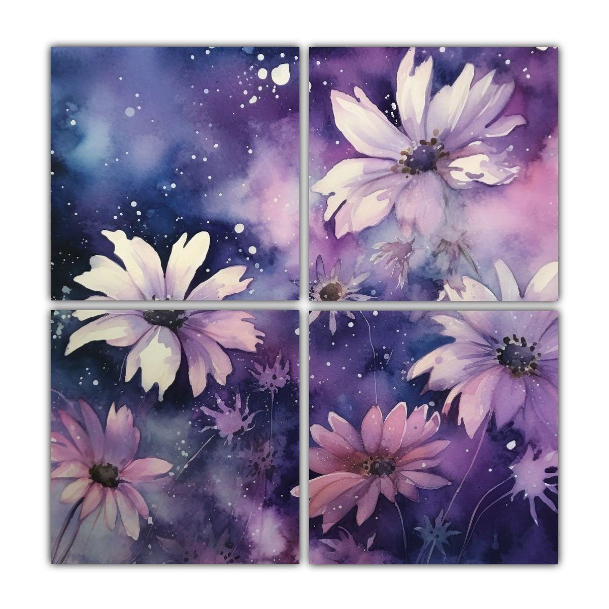 Cuadros Modernos De Flores Celestiales Con 140x140 Cm-0