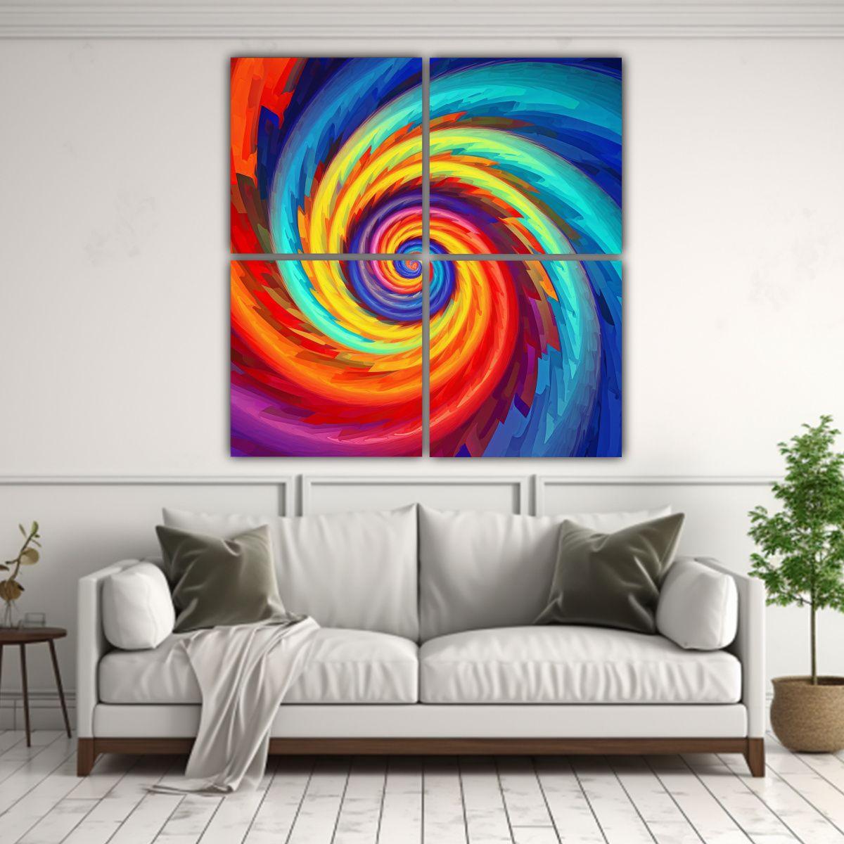 Cuadros Decorativos Hipnóticos En Espiral 200x200 Cm-2