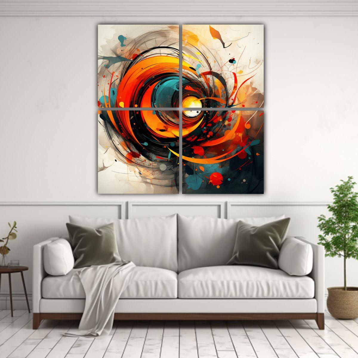 Cuatro Pinturas Decorativas De Composición 60x60 Cm-2