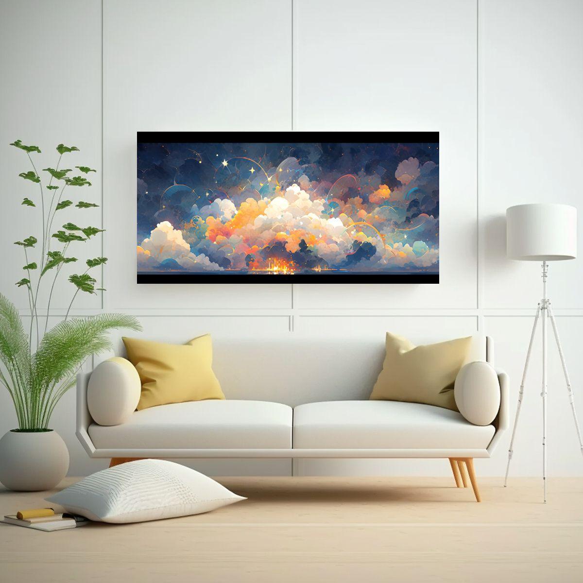 Pinturas Decorativas De Impacto Visual: Noche 100x50cm-2