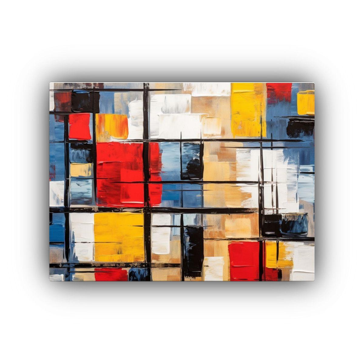 Pie: Impacto Visual Con Una Vibrante Obra Abstracta Colorida 50x40cm-0