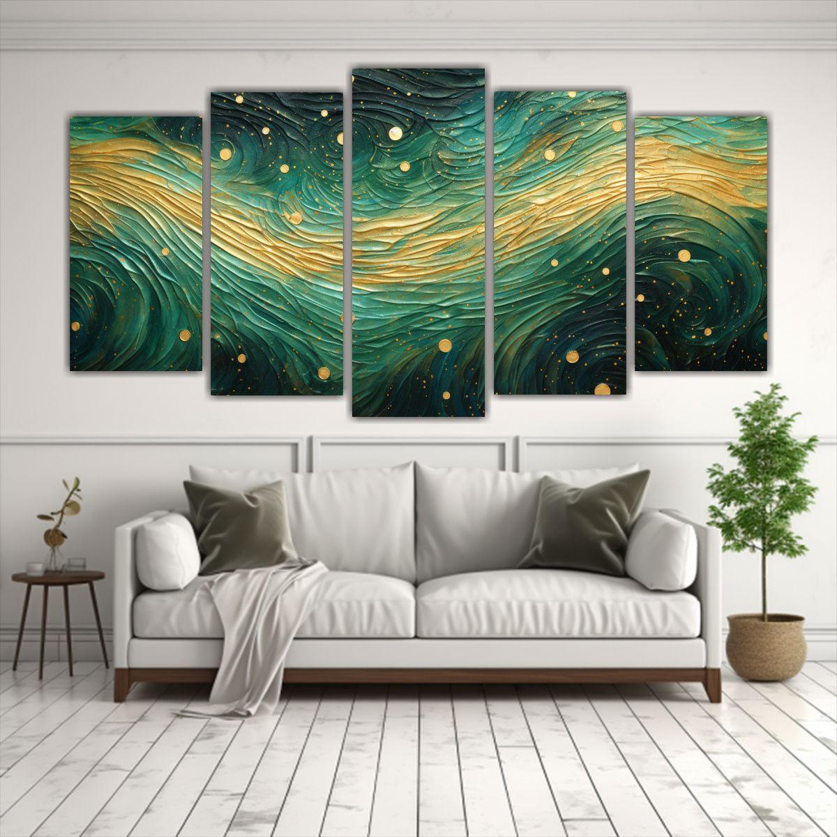 Pintura Decorativa Estilo Puntillismo Luminoso De 150x75 Cm-2