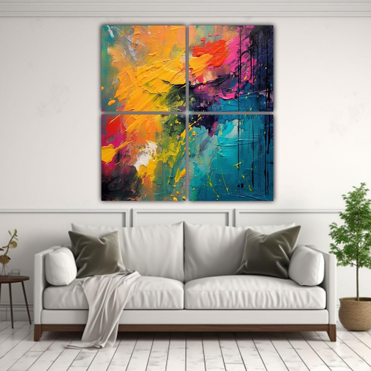 Pinturas Contemporáneas Abstractas Con Colores 200x200 Cm-2
