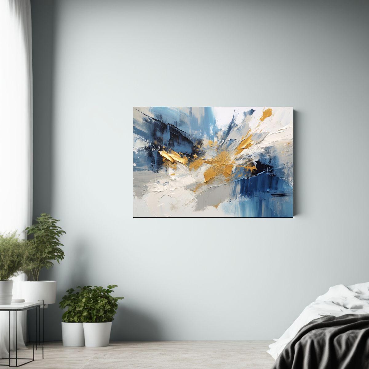 Pintura En Lienzo Abstracto Con Movimiento Enigmático Y Pin 75x50cm-2
