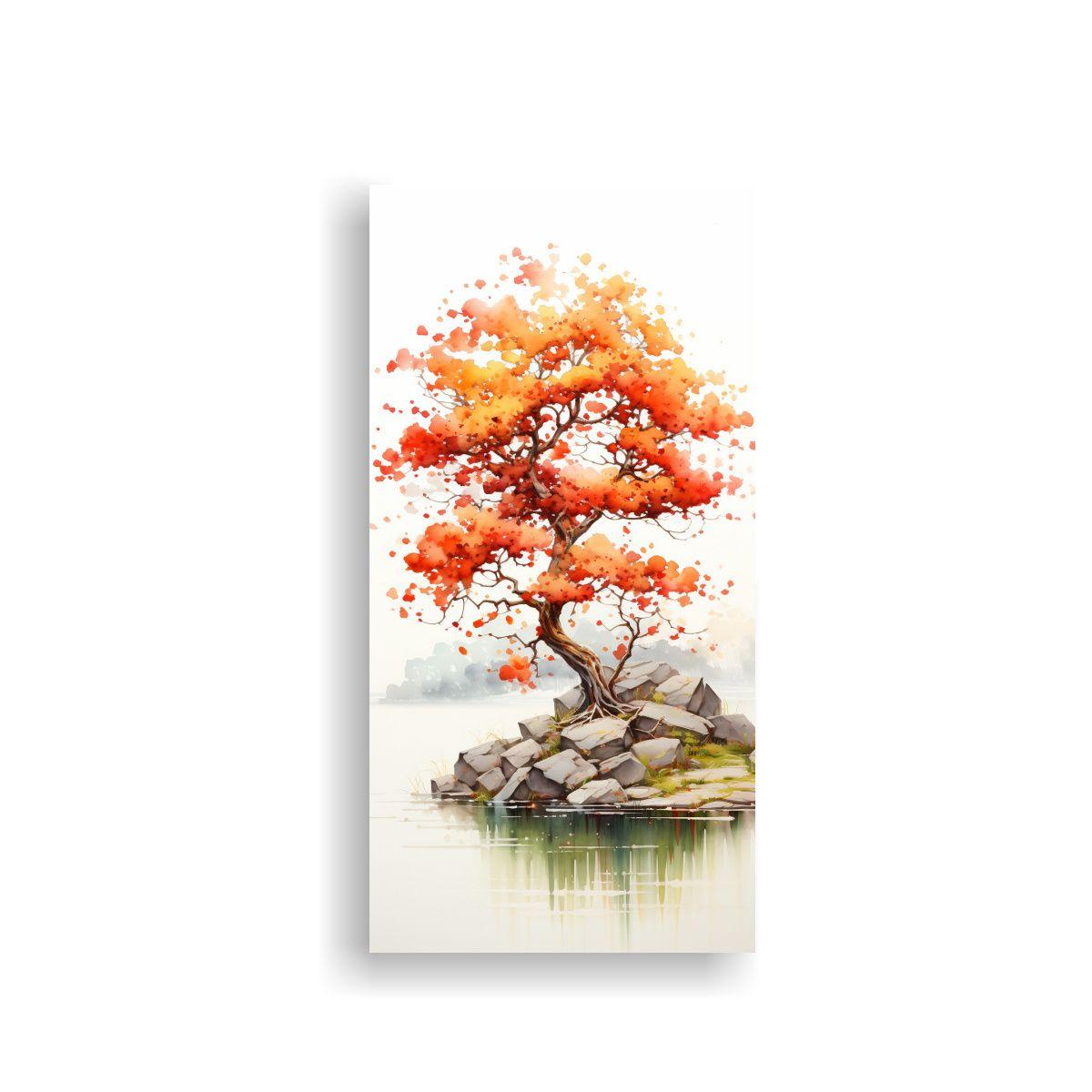 Cuadro Fotografía Árbol Arbutus Rojo Y Naranja, 40x80cm-0