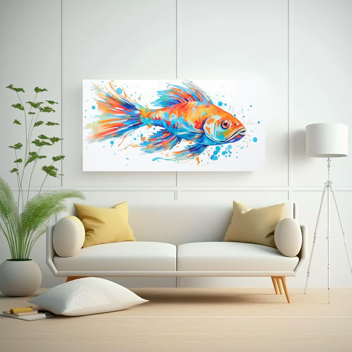 Pinturas Decorativas De Peces De Agua Salada En Co 80x40cm-2