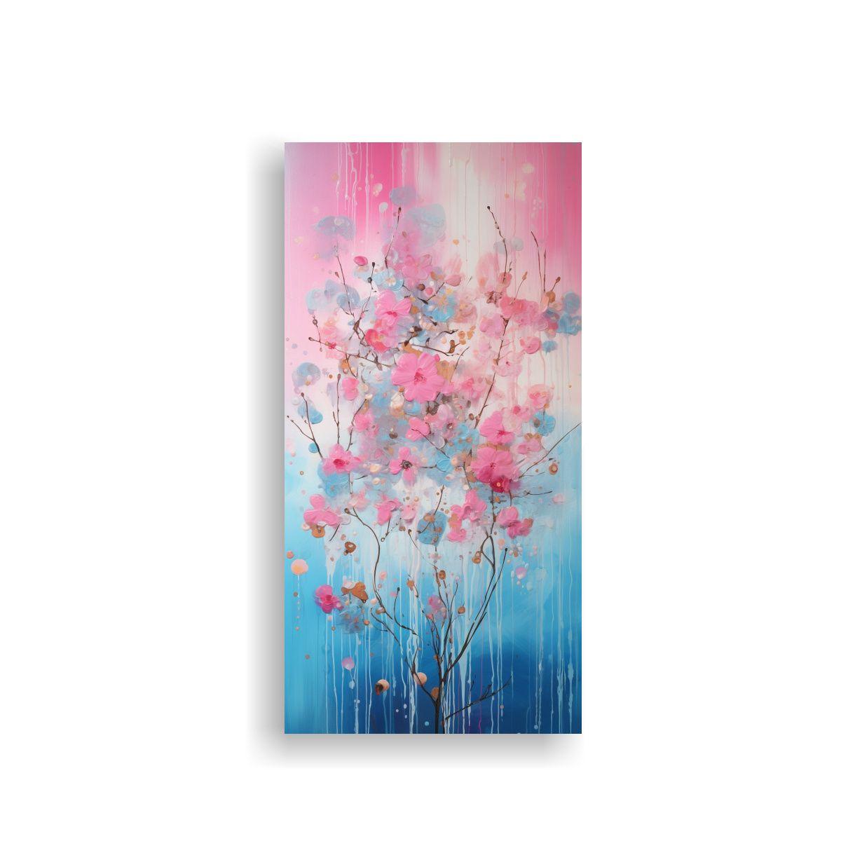 Pintura Vanguardia Reflejo Rosa Oro Estilo 50x100cm-0