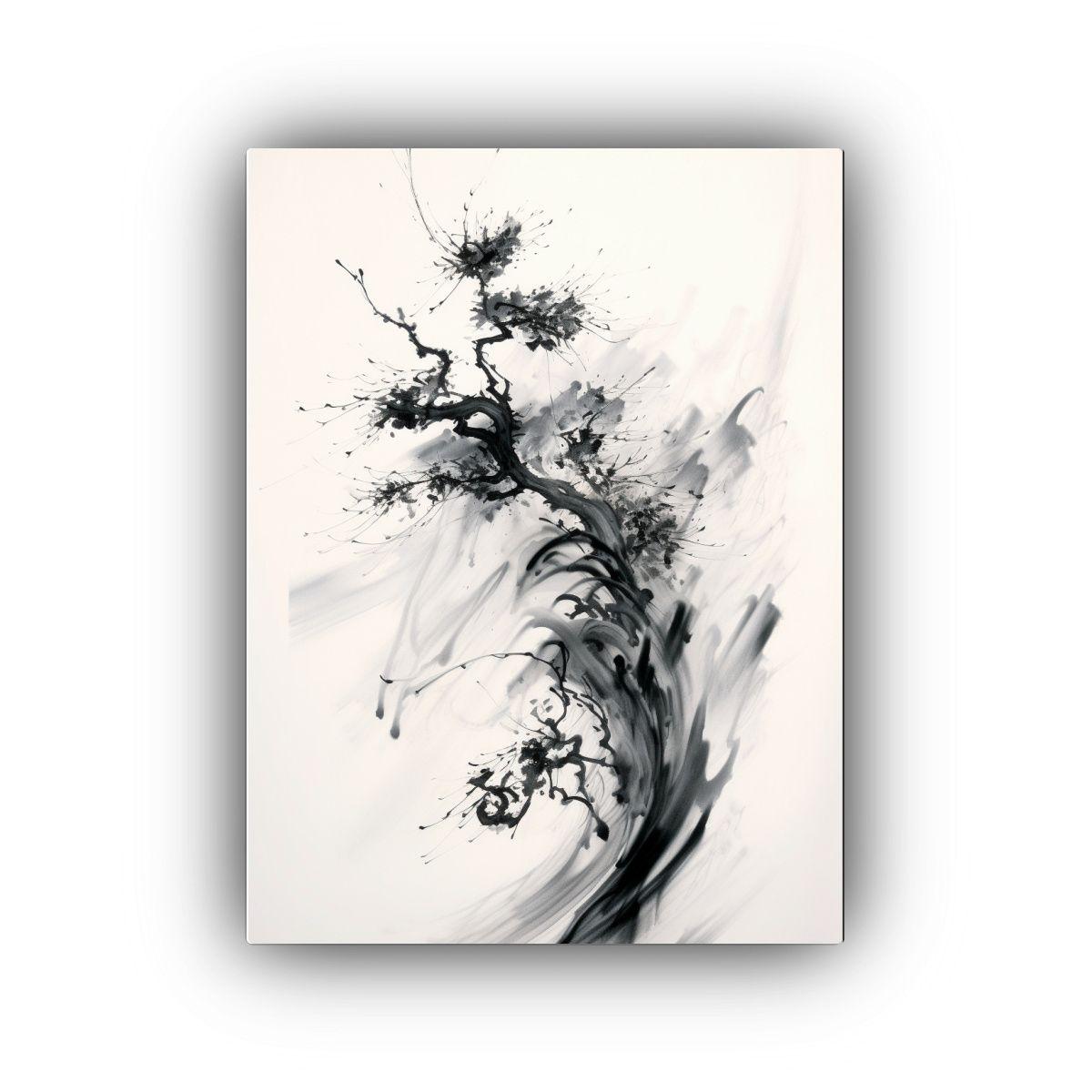 Cuadro Estilo Caligrafía Elemental Con Imagen Intrincada 80x120cm-0