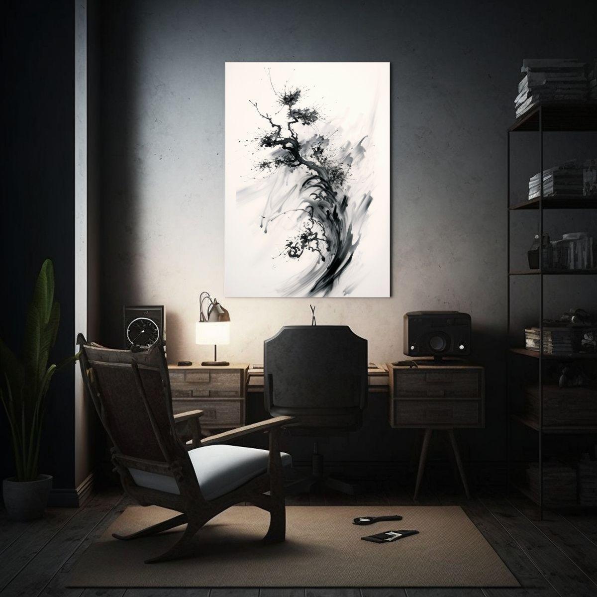 Cuadro Estilo Caligrafía Elemental Con Imagen Intrincada 80x120cm-2