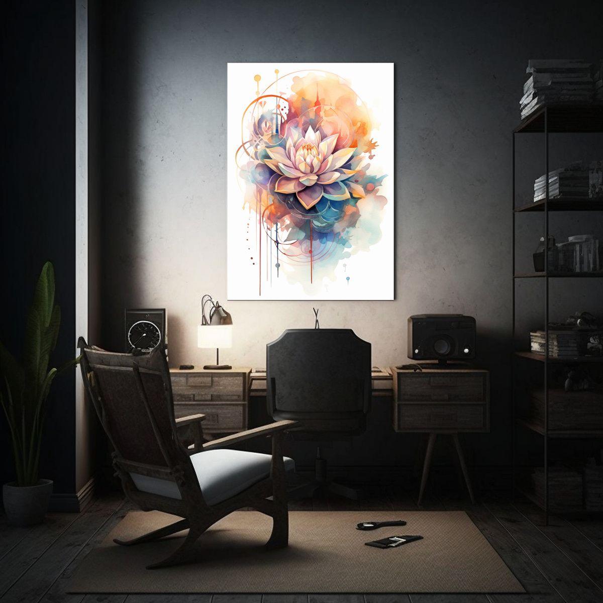 Pintura Abstracta Urbana Boho Zen En Acuarela 50x75 Cm-2