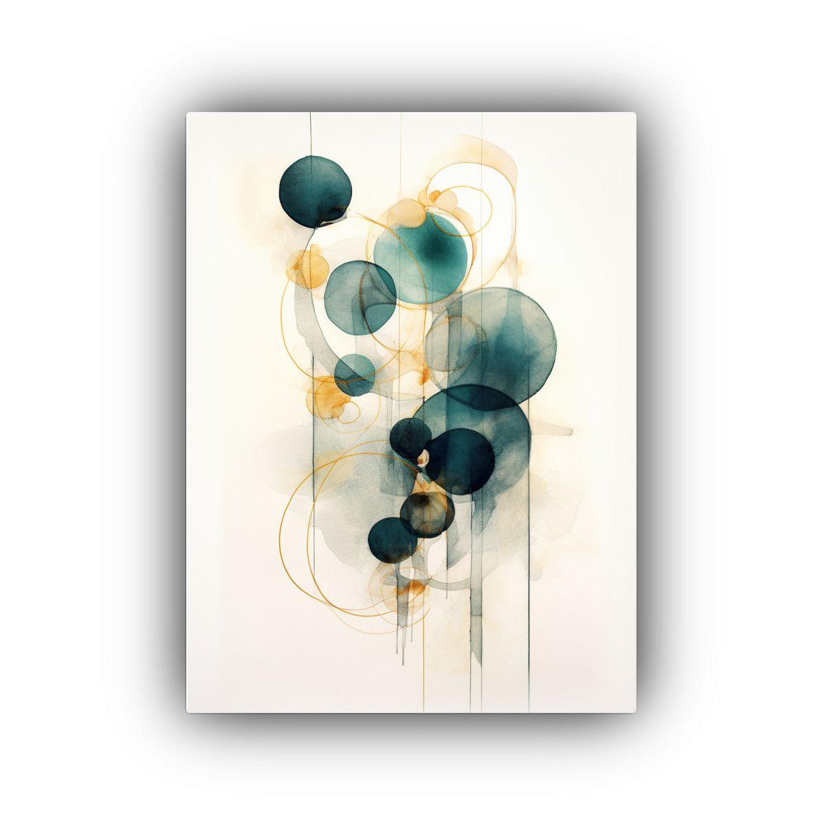 Arte Pared Moderno Perspectiva Círculos En Blanco 50x75cm-0