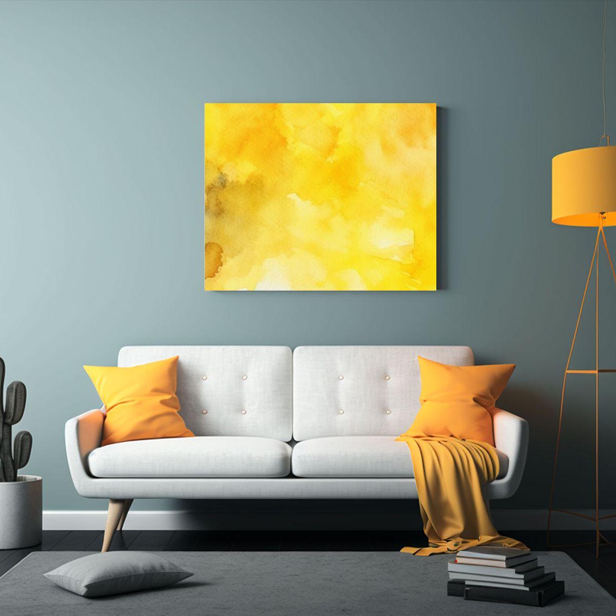 Cuadro Lienzo Amarillo Acuarela Fotografia Abstracta. 60x40cm-2