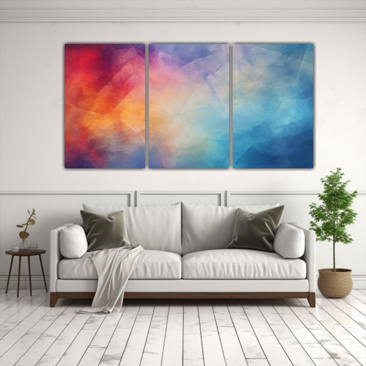 Cuadros Florales Abstractos Nebulosa En Colores 120x60 Cm-2