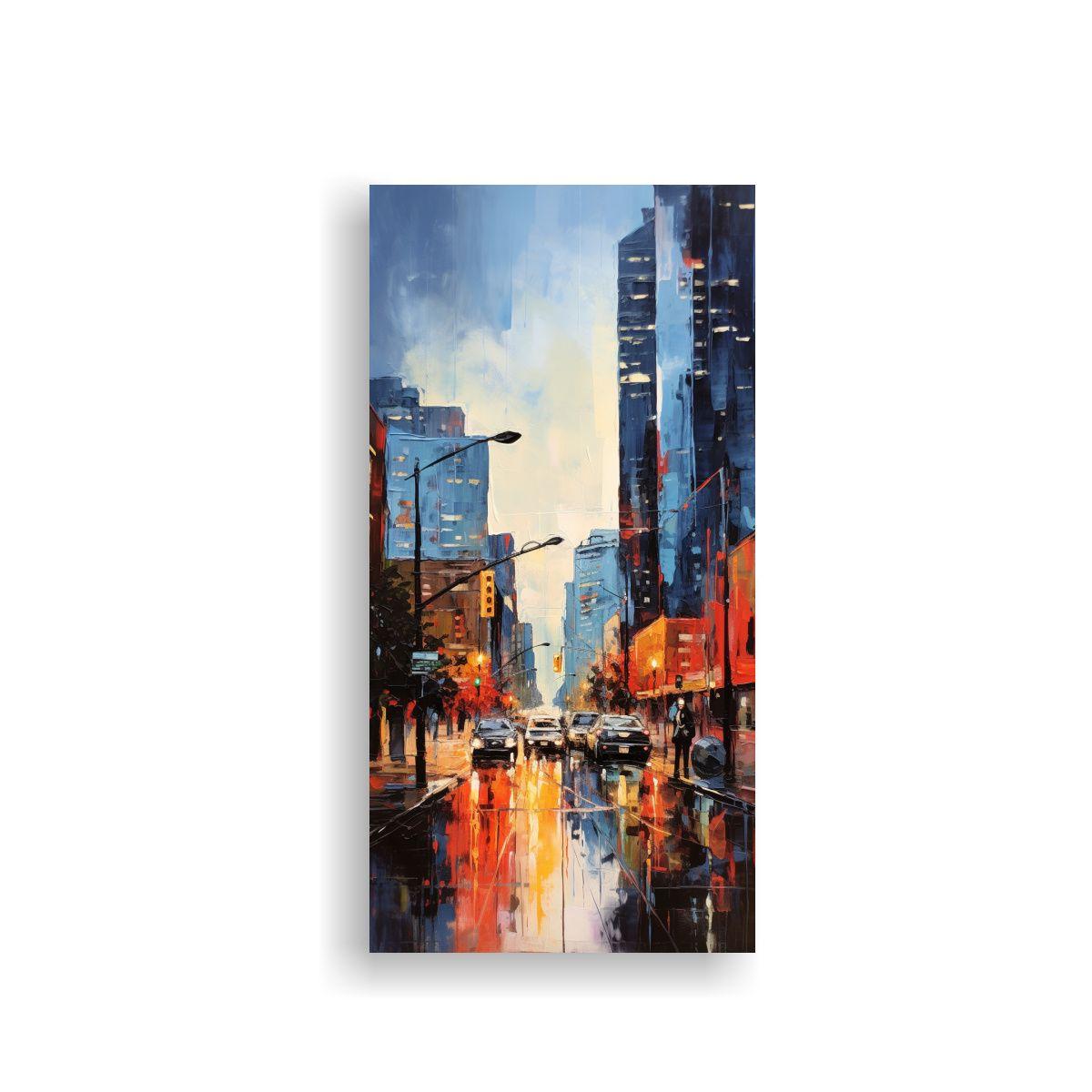 Pintura Neoexpresionista De Paisaje Urbano 20x40cm-0