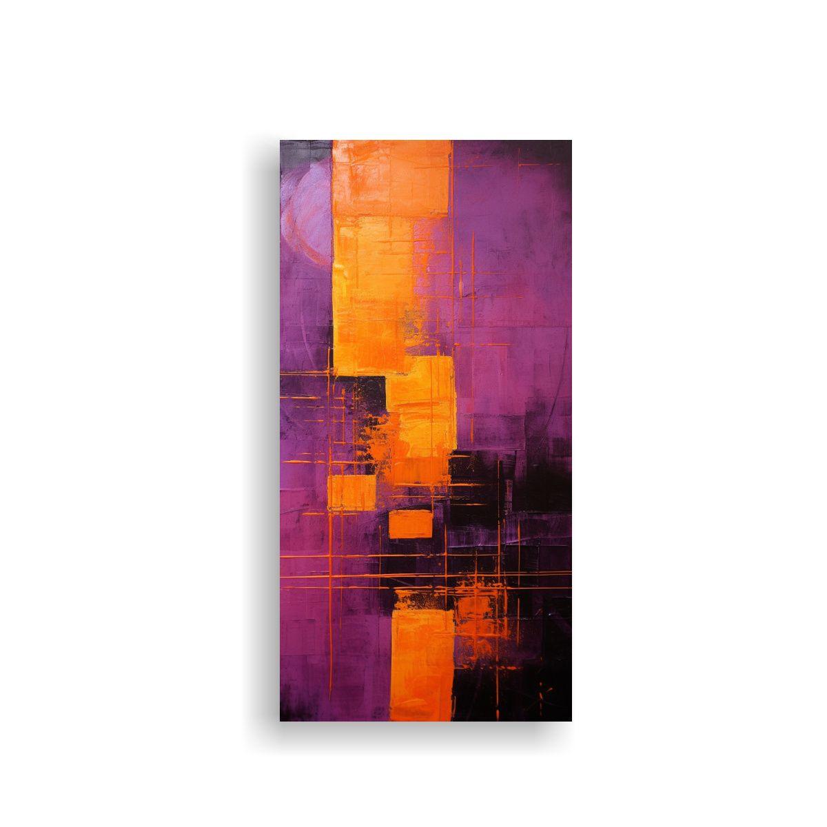 Pintura Abstracta De Lienzo Vertical Protagonismo  50x100cm-0