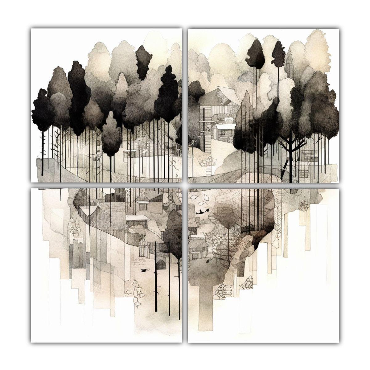 Cuadros Contemporáneos Inspiración Fragmentada 140x140 Cm-0