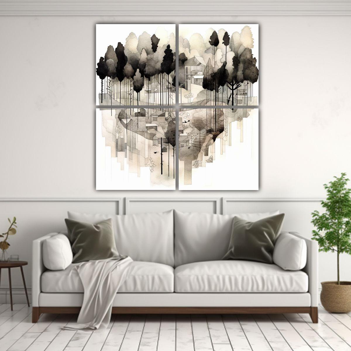 Cuadros Contemporáneos Inspiración Fragmentada 140x140 Cm-2