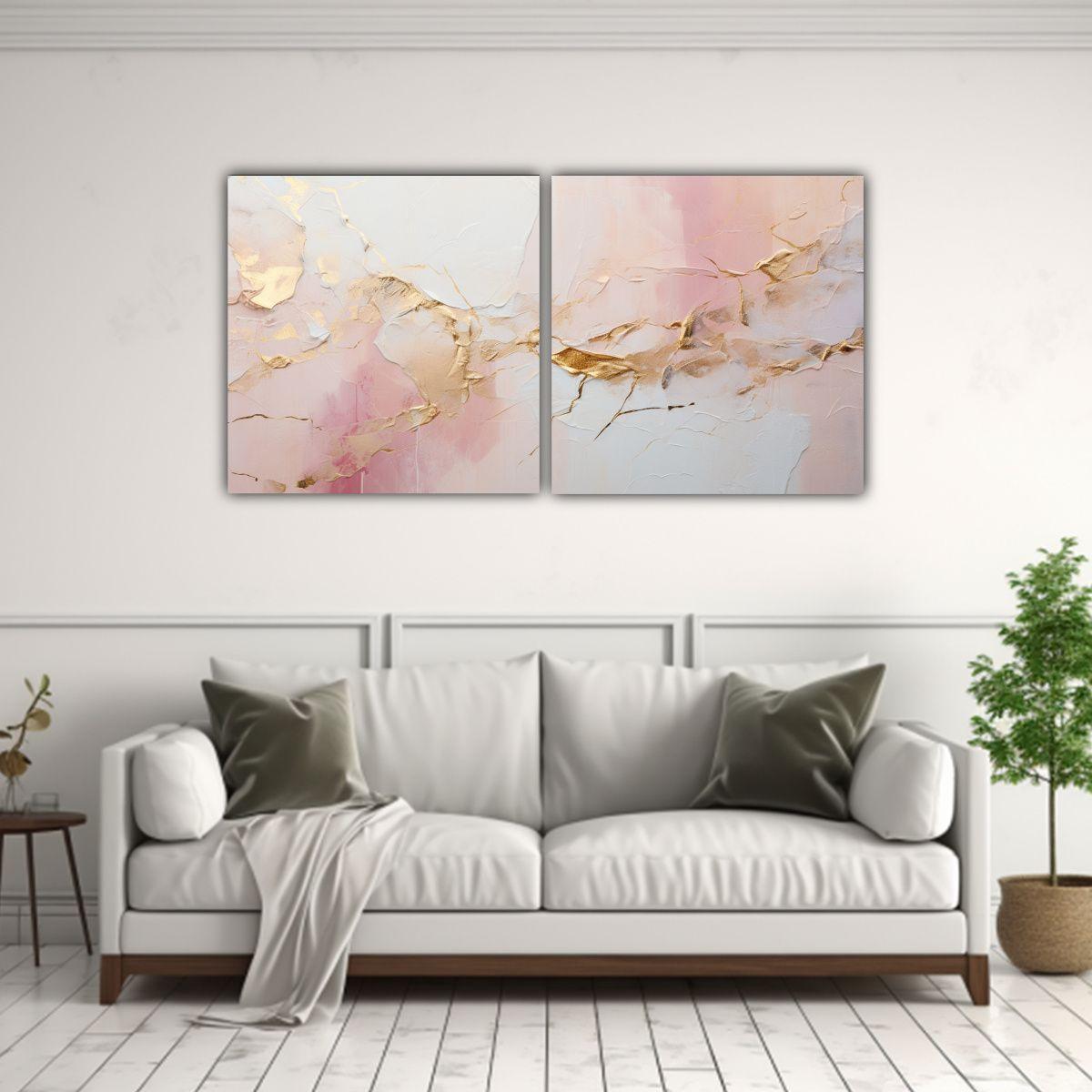 Arte De Pared Abstracto En Oro Y Plata 160x80 Cm-2
