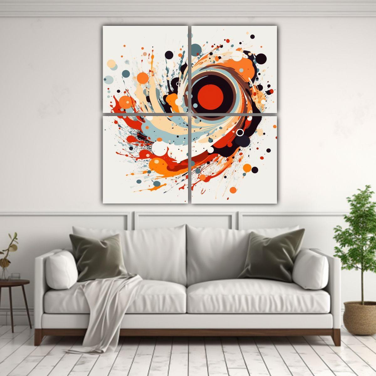 Pinturas Decorativas Con Composiciones Abstractas 180x180 Cm-2