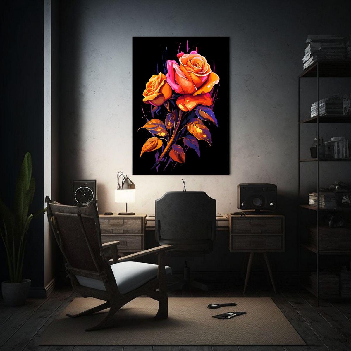 Cuadro De Lienzo Elegante De Alta Calidad: Rosas 20x30cm-2