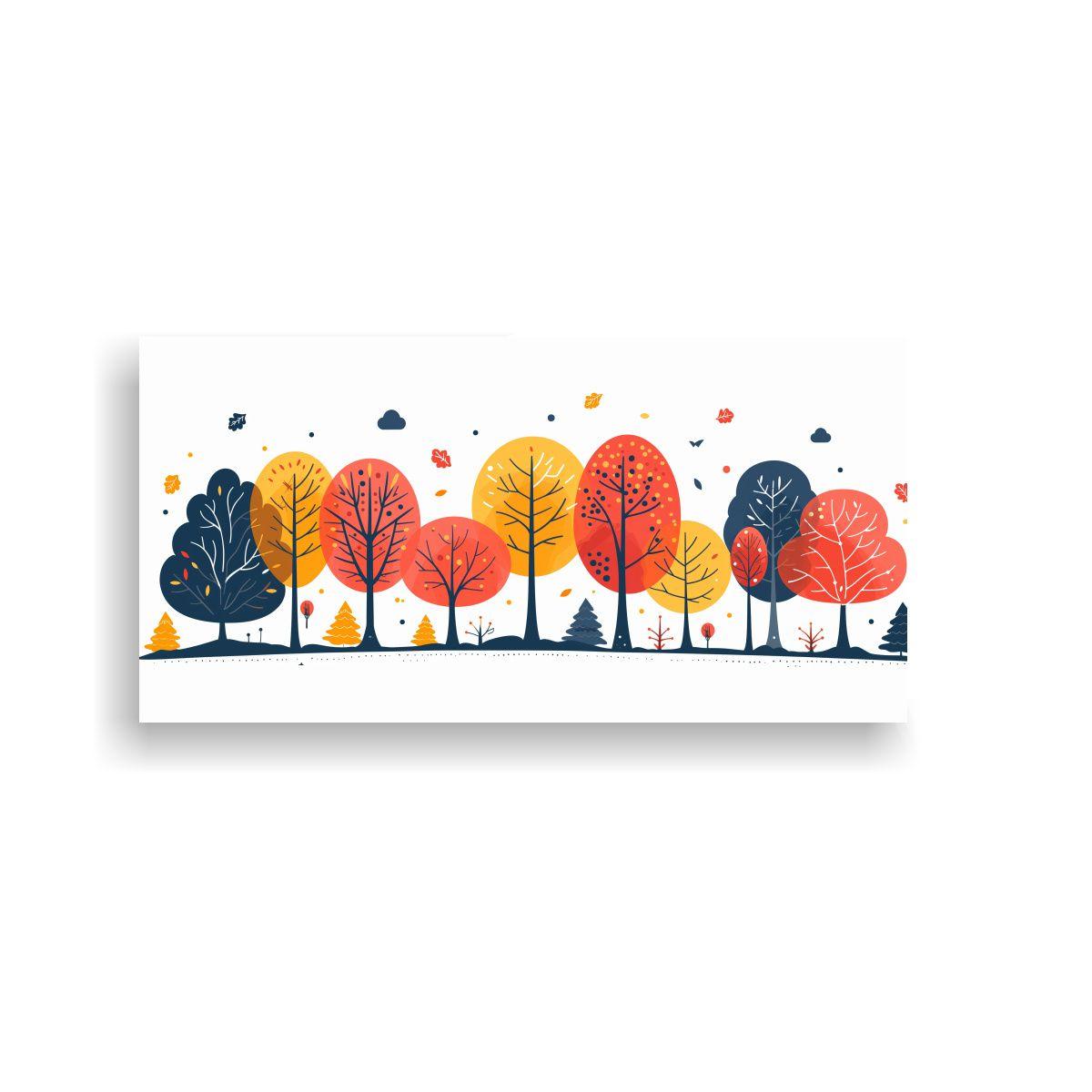 Arte Minimalista De árboles En Composición 60x30cm-0