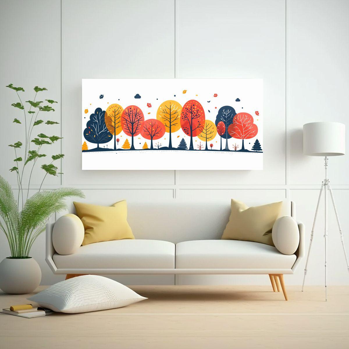 Arte Minimalista De árboles En Composición 60x30cm-2