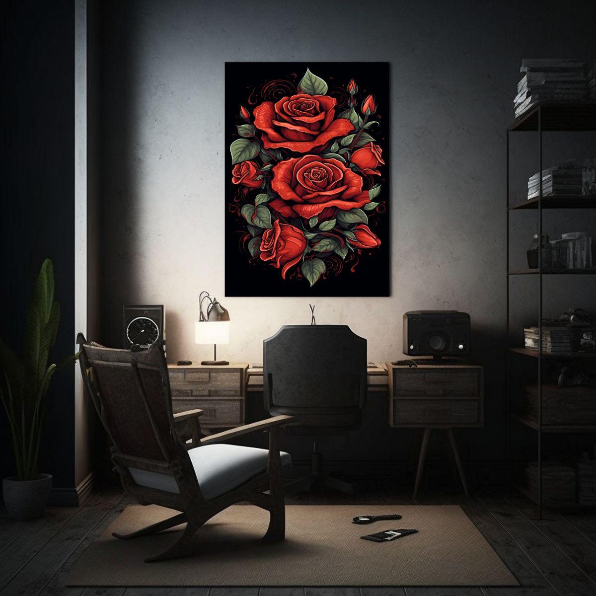 Pintura Decorativa 1 Pieza Diseño Trendy De Rosa 30x45cm-2