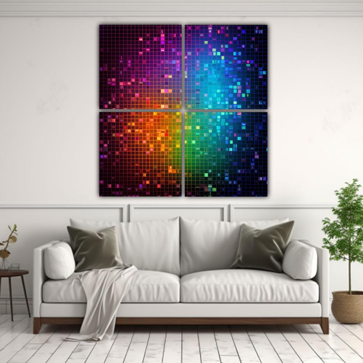 Lienzo Abstracto De Composición Dinámica De 140x140 Cm-2