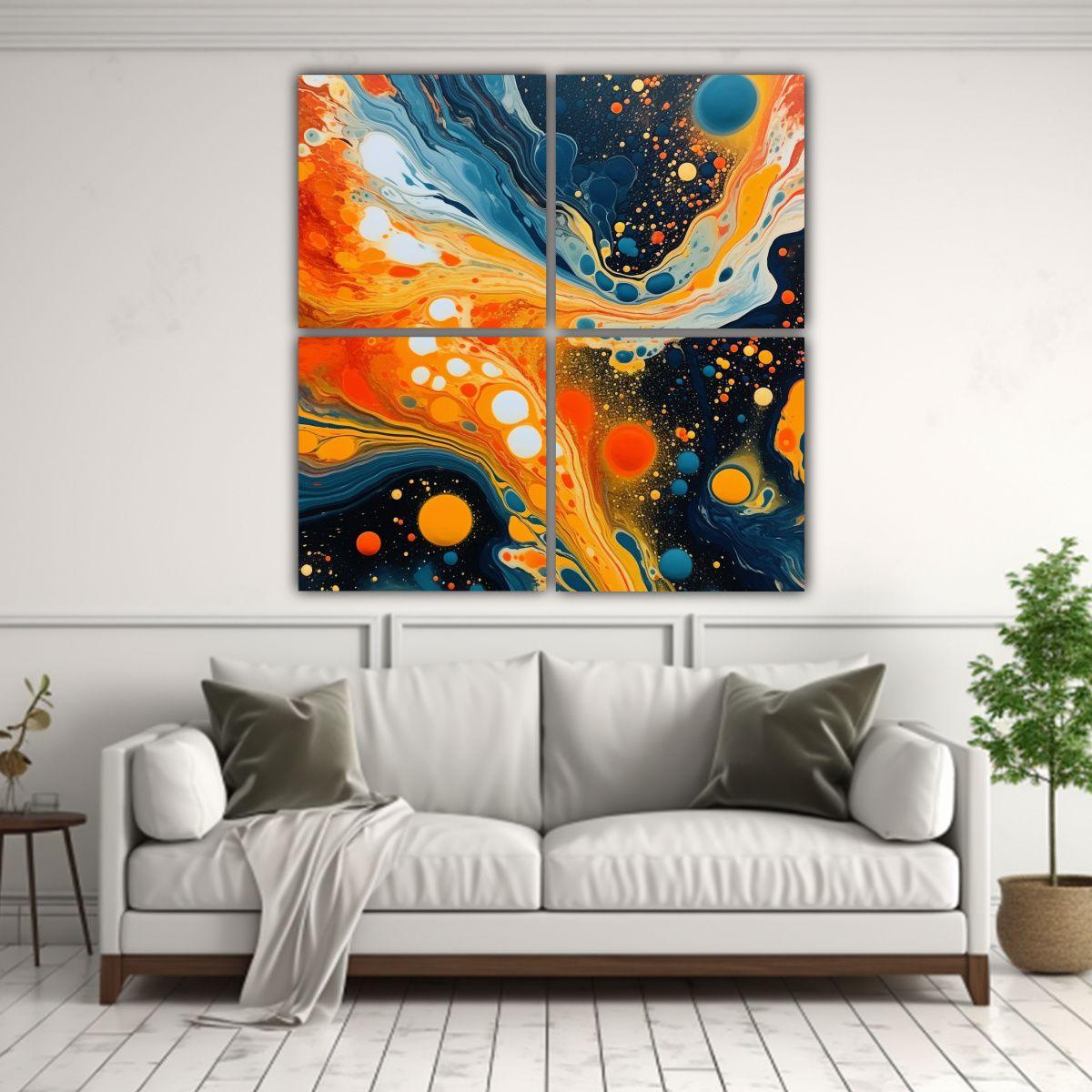 Cuadros De Naturaleza Viva En Acuarela Fluida 140x140 Cm-2