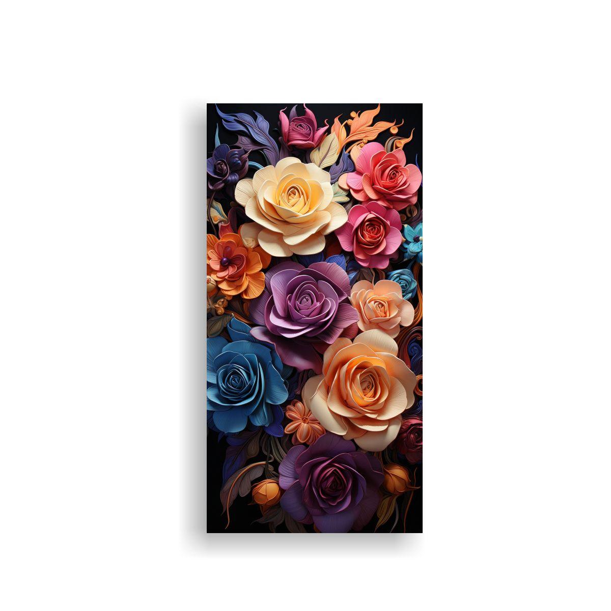 Tela En Bastidor Concepto Simplicidad Roses Mundo 80x160cm-0
