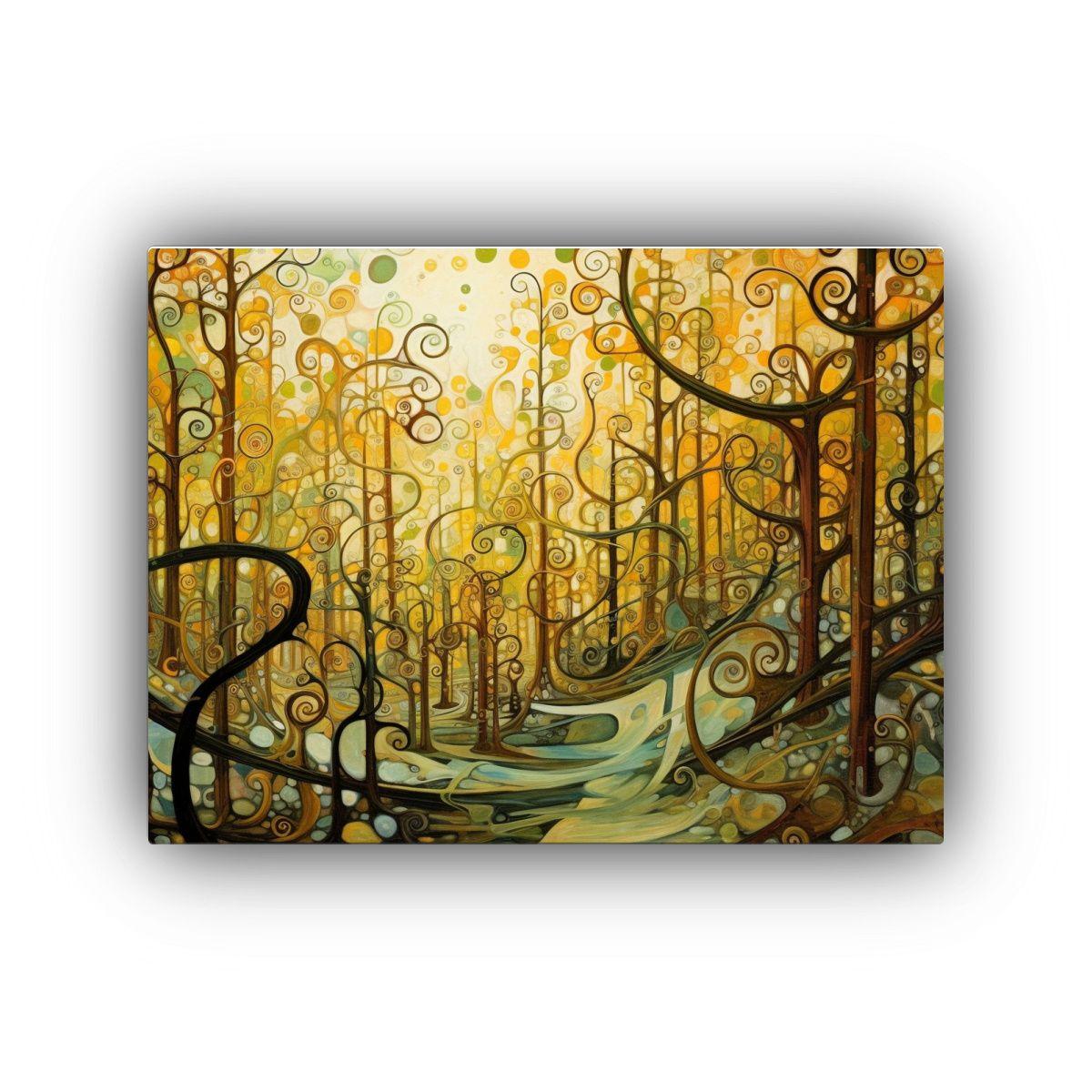 Cuadro Decorativo: Bosque De árboles Conectados Y Pensando  60x40cm-0