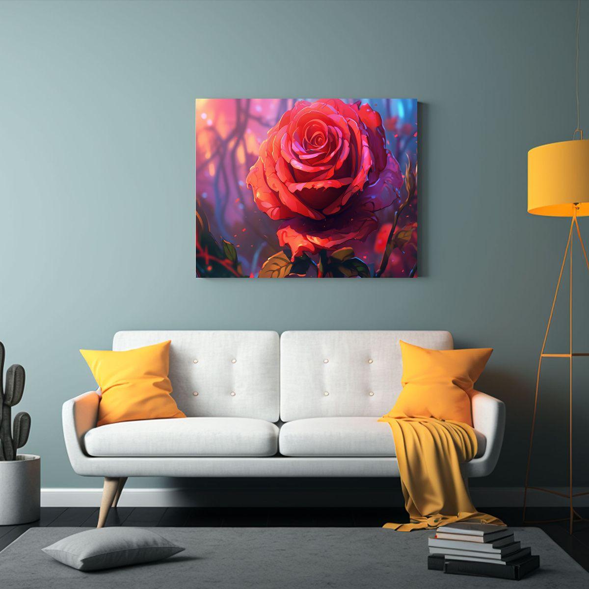 Cuadro Decorativo De Fotografía En Estilo Anime Con Rosa Ro 75x50cm-2