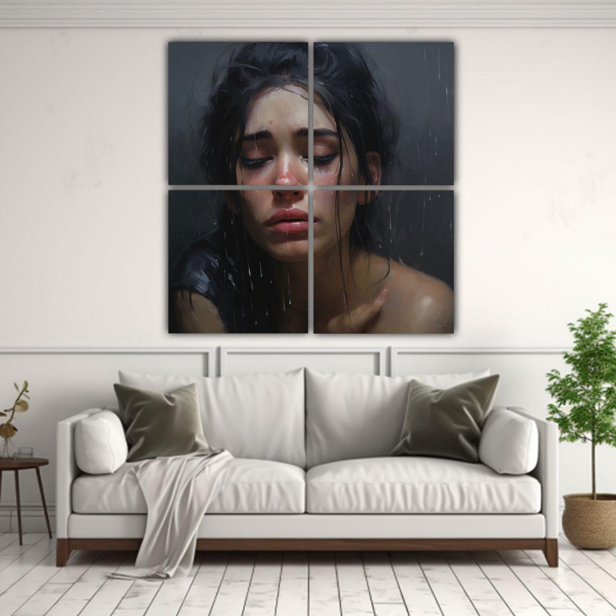 Retrato Con Lágrimas: Cuatro Composiciones De 60x60 Cm-2