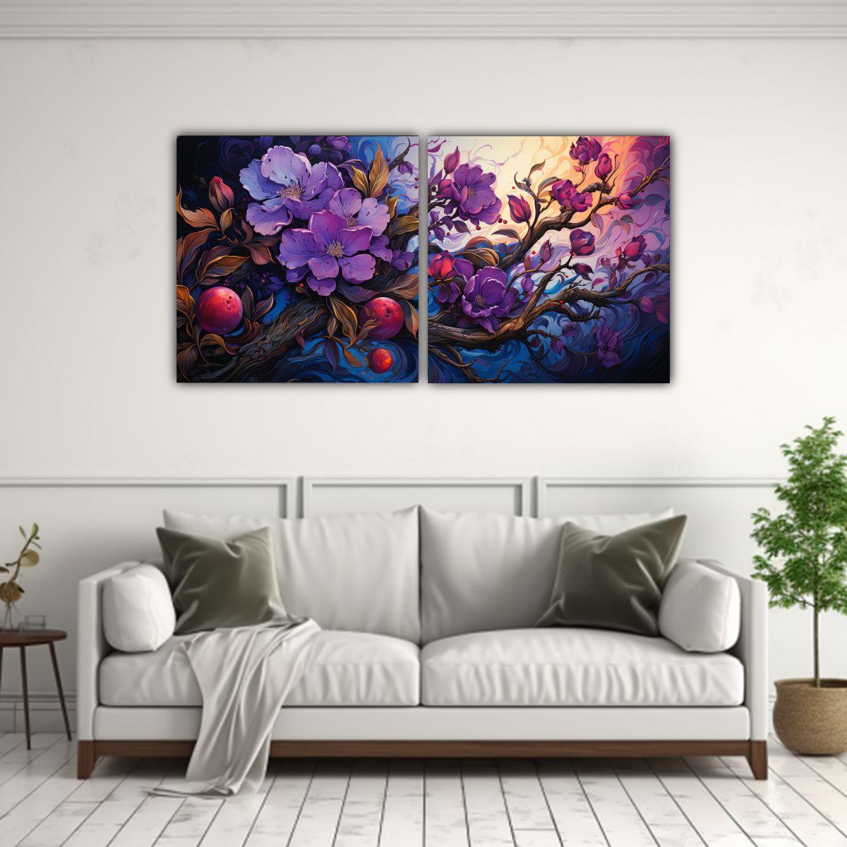 Pinturas Decorativas En Lienzo Dos Artes Árbol 60x30 Cm-2