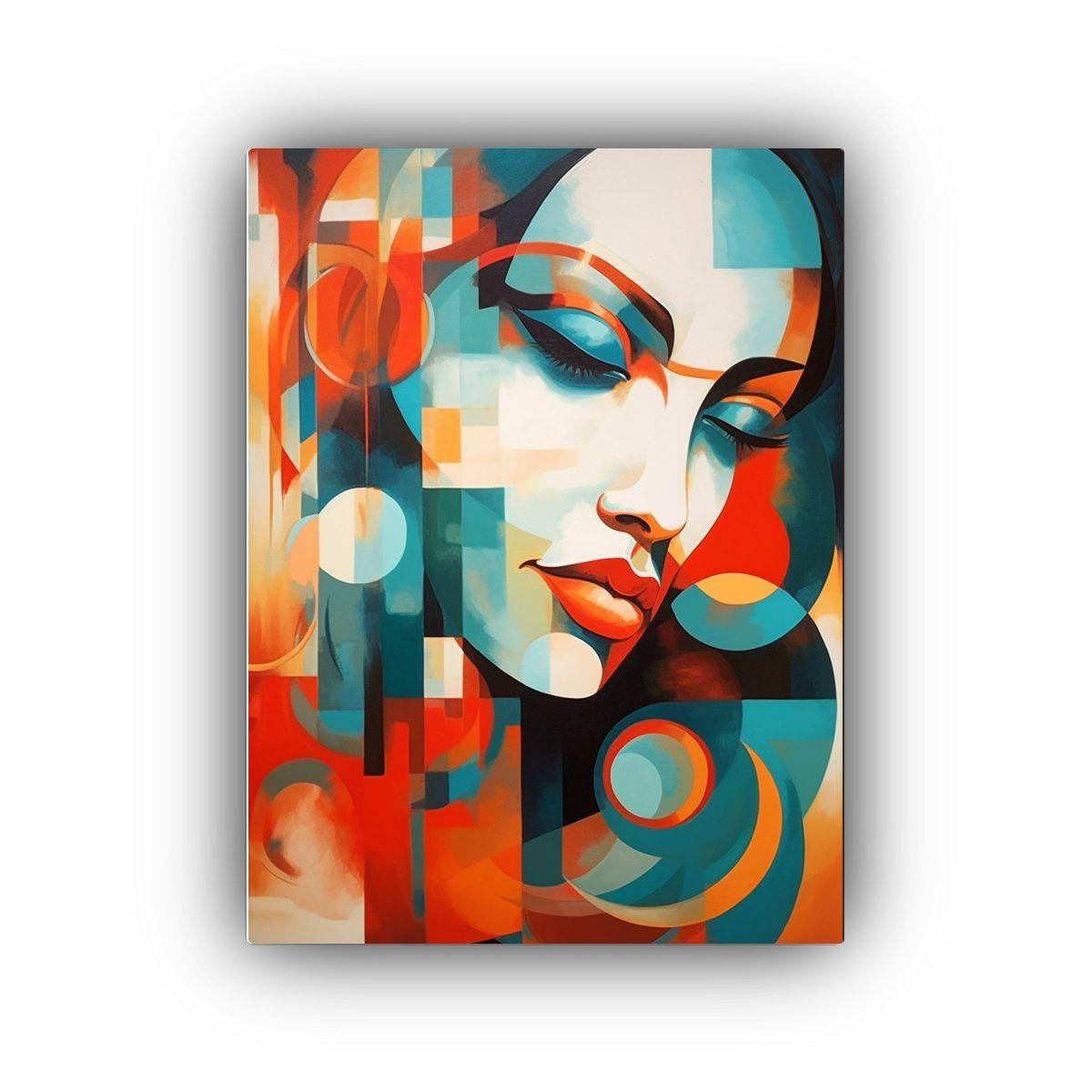 Pintura Abstracta De Lienzo Con Imagen Colorida En Estilo Ab 40x60cm-0