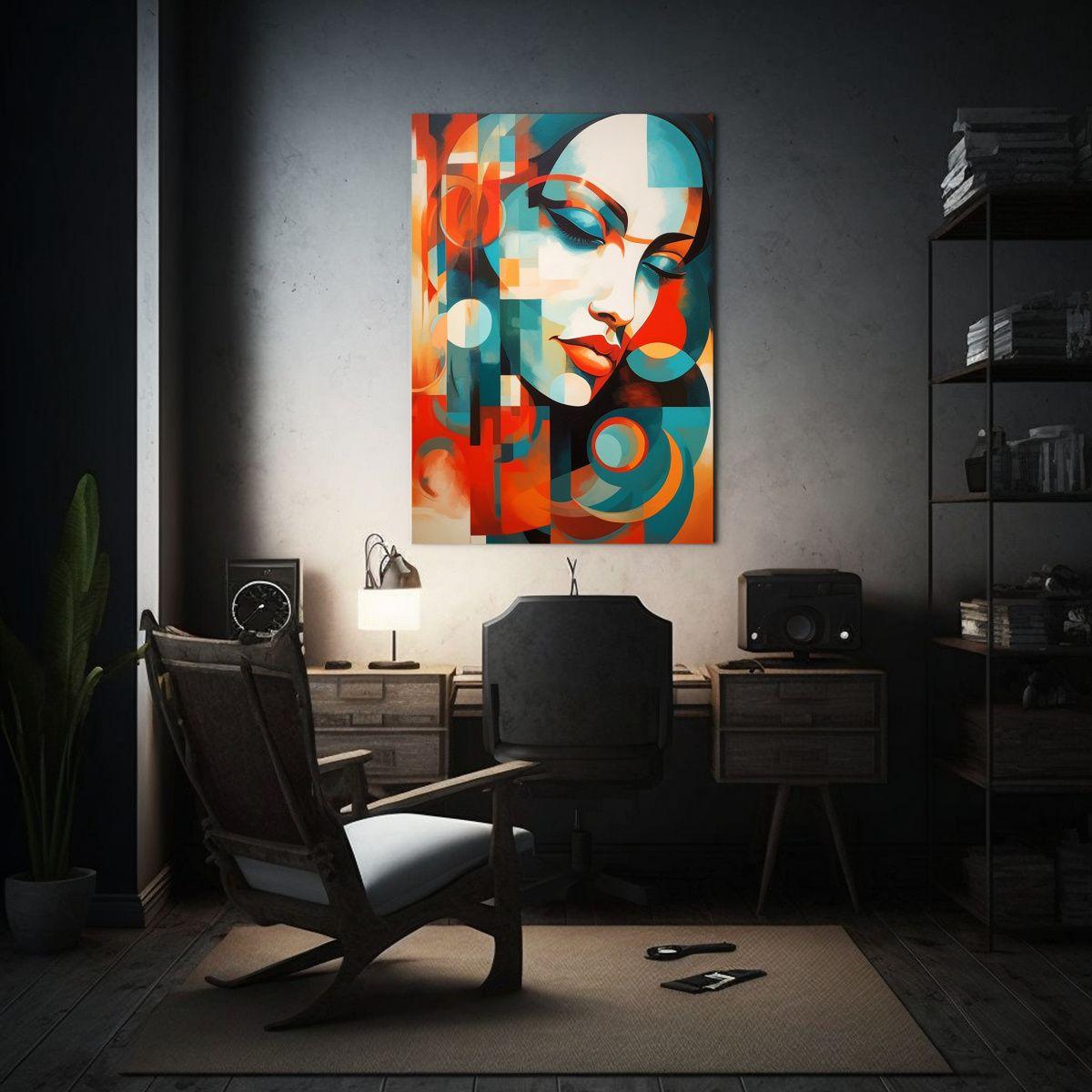Pintura Abstracta De Lienzo Con Imagen Colorida En Estilo Ab 40x60cm-2