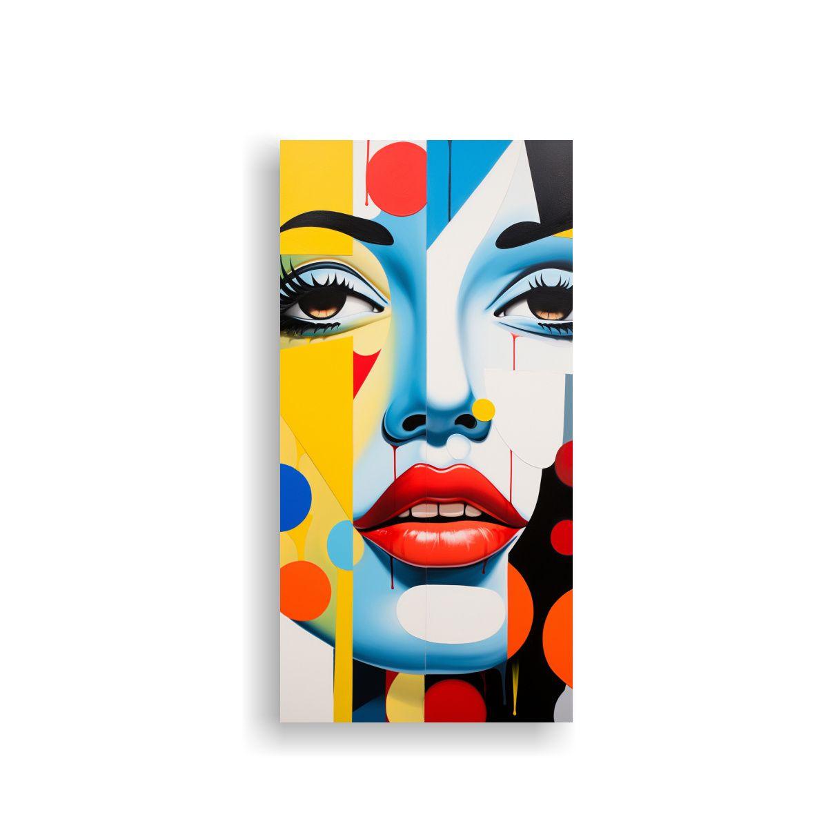 Lienzo De Tela Abstracto Con Tono De Simetría 20x40cm-0