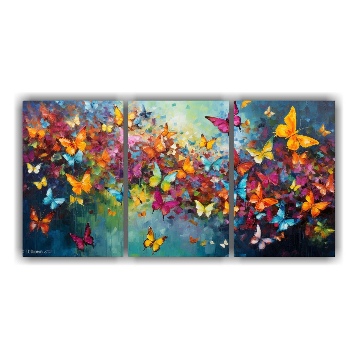 Cuadros De Mariposas Abstractas Modernas 60x30 Cm-0