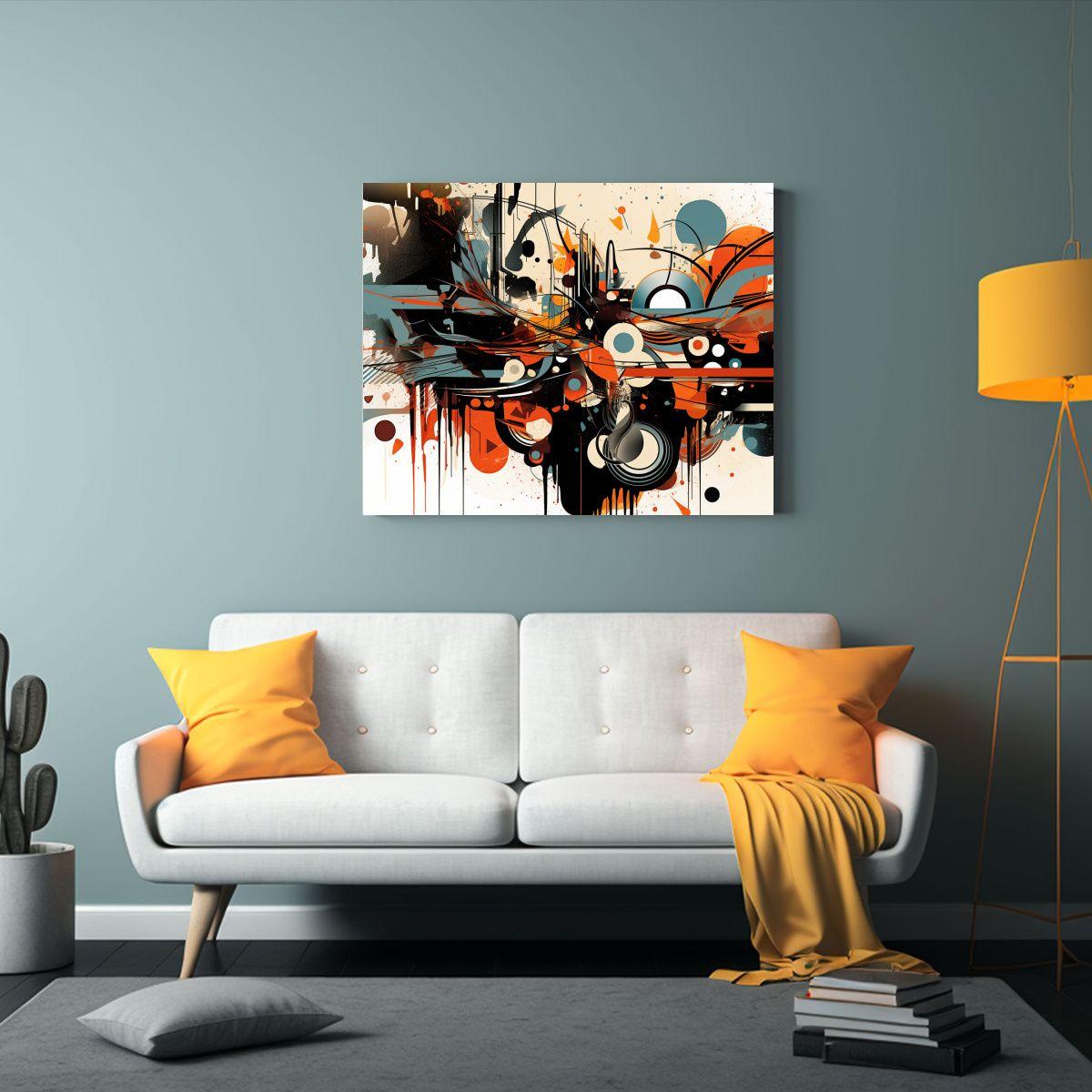 Cuadro Gráfico Juvenil Abstracto Moderno En Alta 65x50 Cm-2