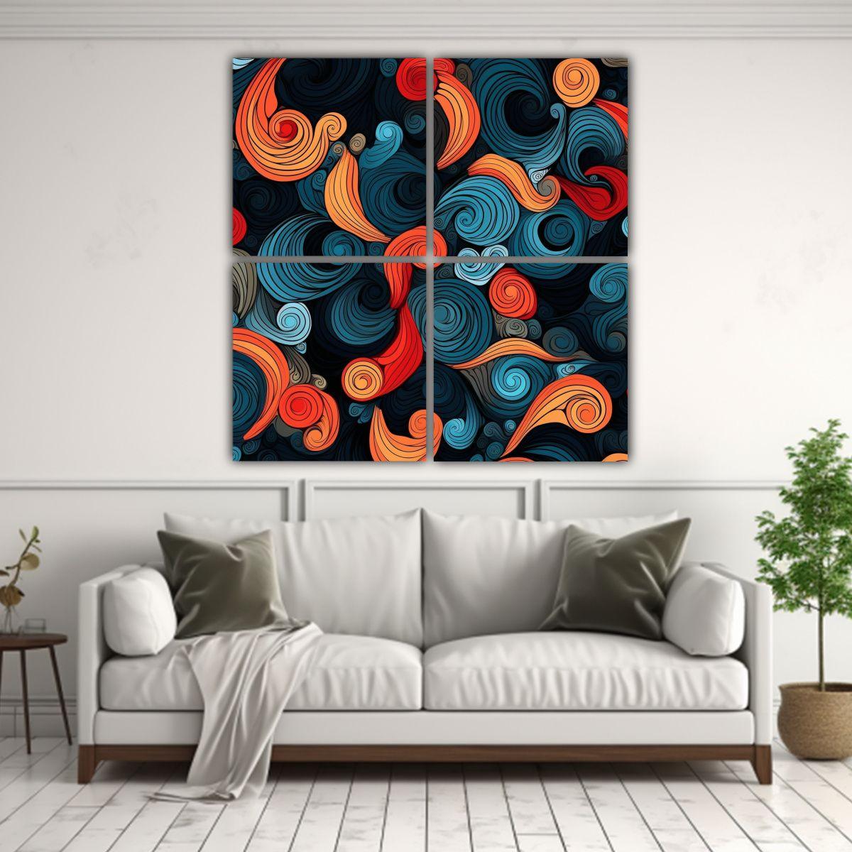 Decoración De Alta Calidad Con 4 Composiciones 160x160 Cm-2
