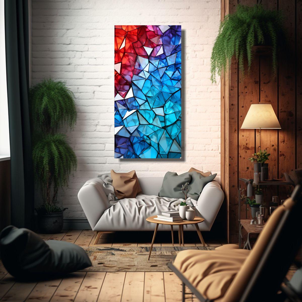 Cuadro Moderno Abstracto Con Intensidad Y Paleta 30x60cm-2