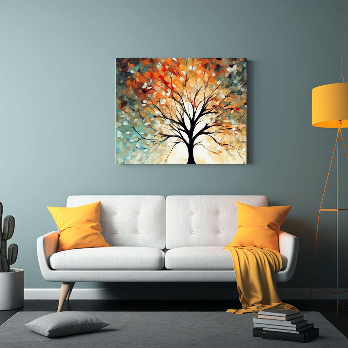 Pinturas Abstractas De árboles De Otoño En Exposición De  90x60cm-2