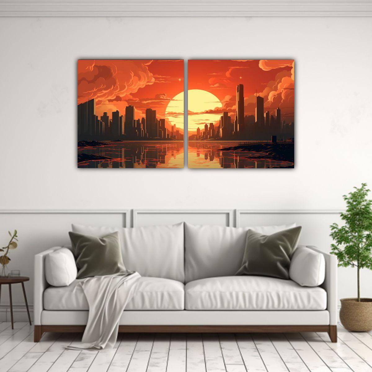 Lienzos Hermoso Luminosa Morning NYC Estilo 100x50 Cm-2
