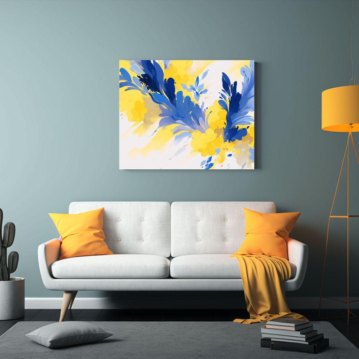 Cuadro Conceptual Con Colores Amarillo Y Azul, 30x20cm-2